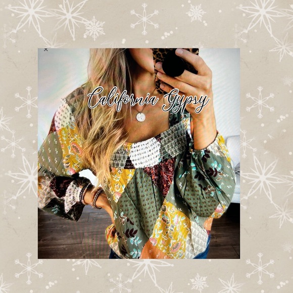 Patchwork Bohemian Chic Blouse - Picture 3 of 5